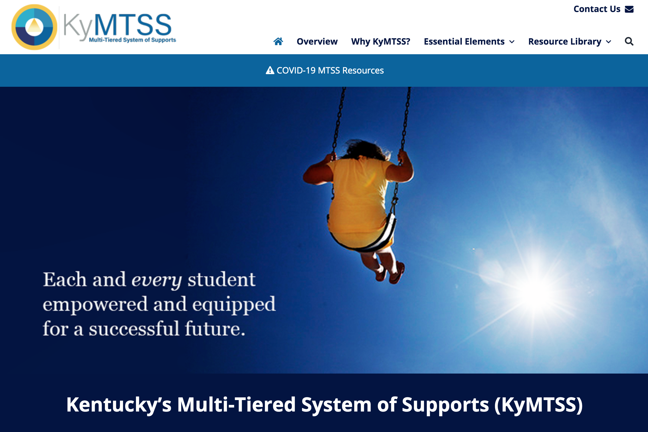 KyMTSS.org homepage