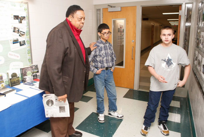 Alvis Johnson with Students