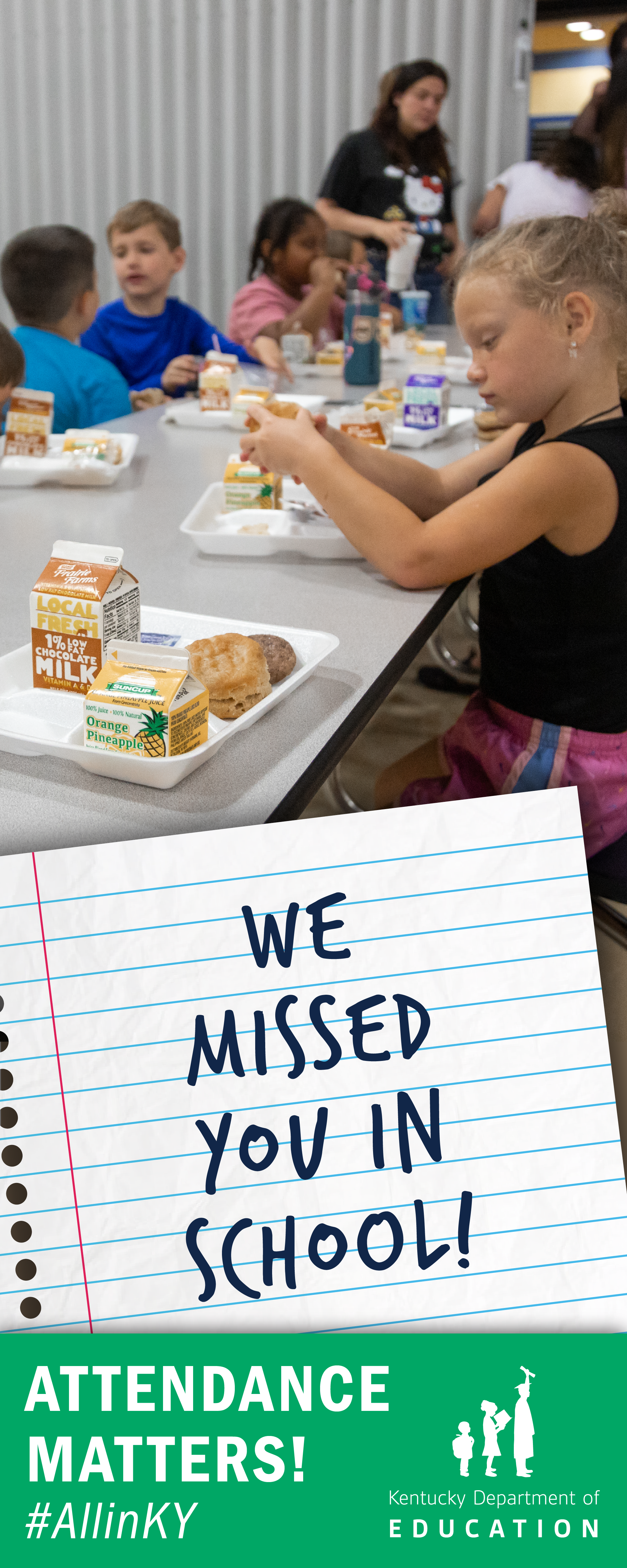 Attendance Matters picture of kids in cafeteria